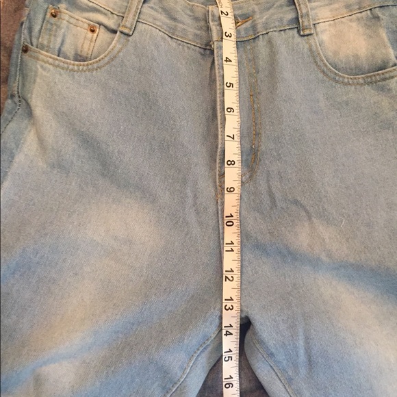 High waist jeans bleached distressed frayed hem - Picture 8 of 11